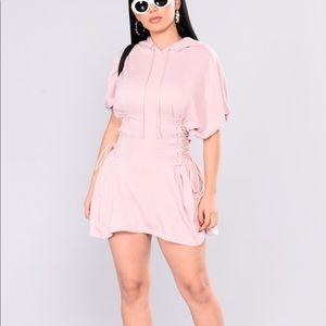 Fashionova blush hoodie dress!